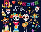 Day of the dead clip art Dia de los Muertos graphics Fiesta clipart Mexico clipart Mexican Fiesta Sugar skull Mexican Party Clip Art