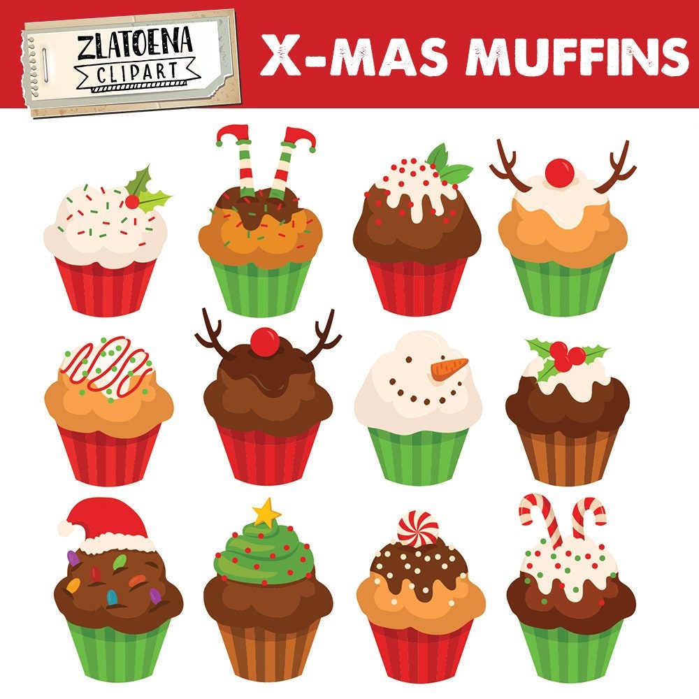 Download Christmas Cupcake Clipart Muffins clipart Cupcake SVG ...