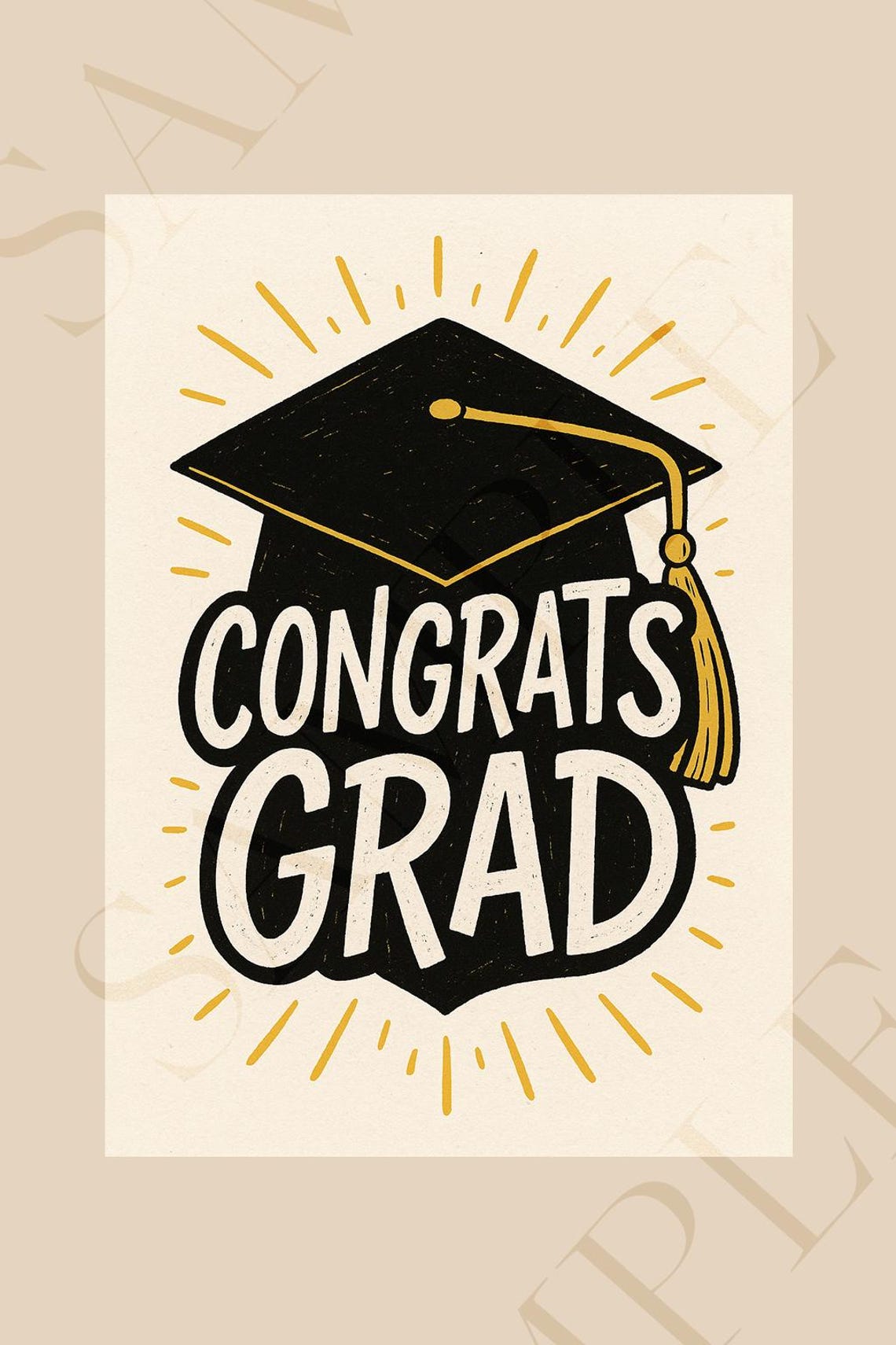 Printable Graduation Card | Congrats Grad Cap | Digital Download ...