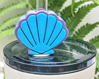 Shell Straw Topper | 3D Printed Straw Toppers | PLA | Holiday and Seasonal Drink Accessories | Cute Reusable Cup Decor | Stanley Cup