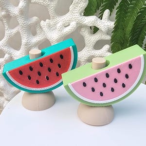 Watermelon Straw Topper | 3D Printed Straw Toppers | PLA | Holiday and Seasonal Drink Accessories | Cute Reusable Cup Decor | Stanley Cup