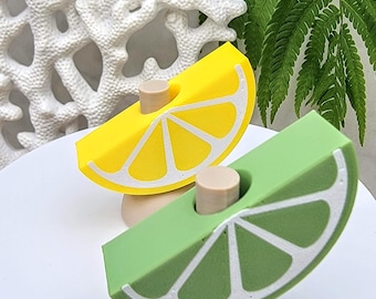 Lemon Lime Straw Topper | 3D Printed Straw Toppers | PLA | Holiday and Seasonal Drink Accessories | Cute Reusable Cup Decor | Stanley Cup