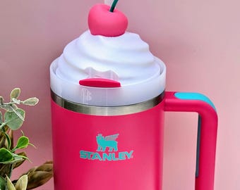 Stanley Cup Topper | Whipped Cream Lid Accessory with Cherry Charm