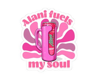 Alani Energy Drink Sticker, Pink Retro Can Handle Decal, Drink Lover Accessory