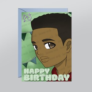 Happy Birthday PRINTABLE digital anime birthday card for boys