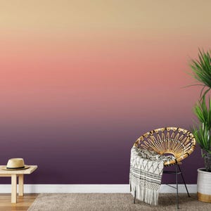 Sun Kissed Plum Ombre Wallpaper - Peel and Stick Wallpaper - Home Decor Wallpaper - WW2015