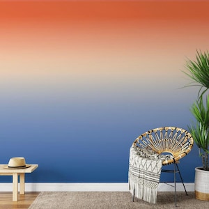 Sun Kissed Cove Ombre Wallpaper - Peel and Stick Wallpaper - Home Decor Wallpaper - WW2093
