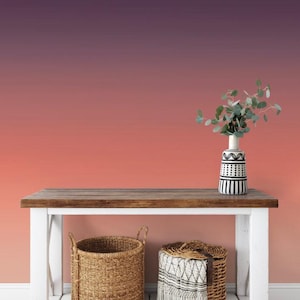 Peach and Plum Ombre Wallpaper - Peel and Stick Wallpaper - Home Decor Wallpaper - WW1828
