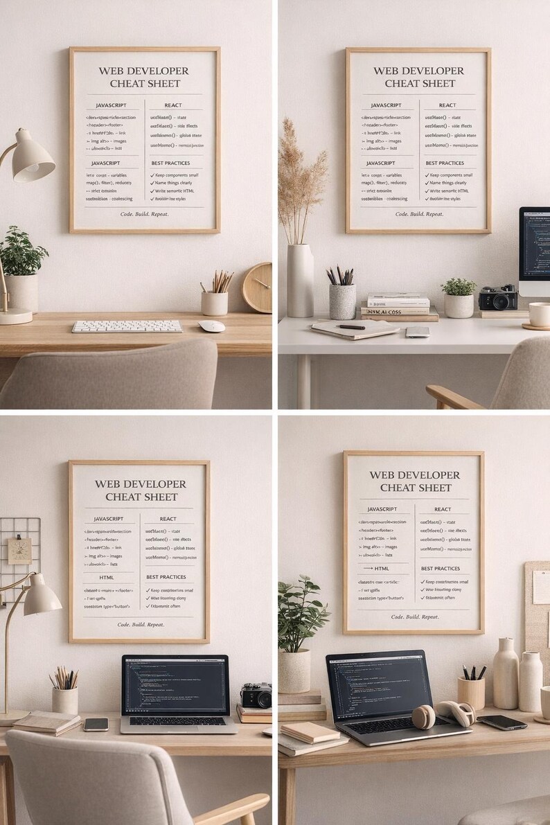 Web Developer Cheat Sheet Printable | Javascript React CSS Poster ...