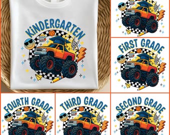 Back to School Boys PNG Bundle: Truck, Kindergarten, First Grade (Digital Download