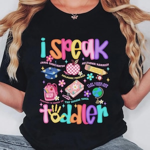 I Speak Toddler PNG, Daycare Teacher Png, Preschool Kindergarten Teacher, Teacher Childcare, Back to school png, Preppy Teacher PNG