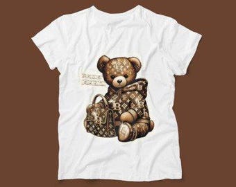 Bougie Bear Graphic Tee – Drippy Luxury Streetwear-Inspired Shirt – Cute Cartoon Swag T-Shirt for Trendy Kids & Adults