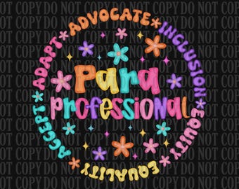 Preppy Paraprofessional PNG: Teacher Appreciation Floral Design (Digital Download