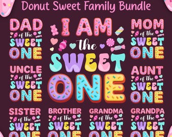 Donut Sweet One Birthday PNG Bundle: Commercial Use (Digital Download
