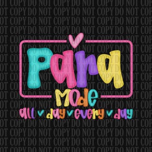 Preppy Para Appreciation Png, Back To School Png, Paraprofessional Png, First Day of School Png, Teacher Gift, Kindergarten Teacher Png
