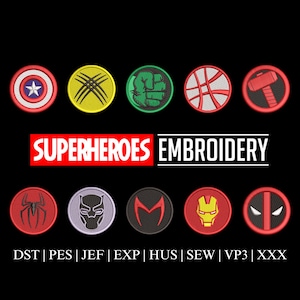 Superheroes Embroidery Design, Comics Embroidery Design, Heroes Embroidery, Avengers Embroidery - Instant Download