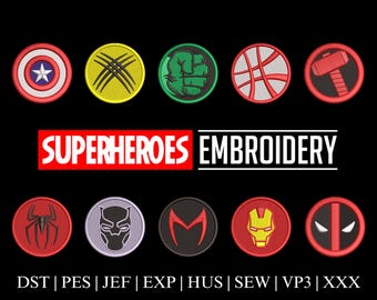 Superheroes Embroidery Design: Comics Avengers (Instant Download)