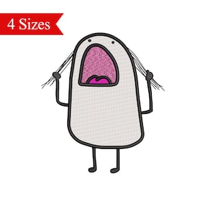 Screaming Blob Embroidery Design, Funny Embroidery, Meme Embroidery Design, Overstimulated Stressed Embroidery - 4 Sizes - Instant Download