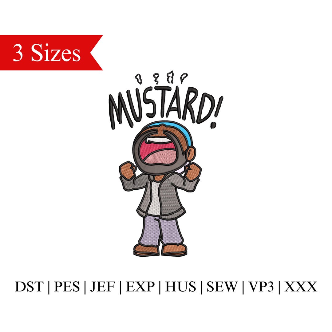 Mustard Embroidery Design, Mustard Meme Embroidery, Pop Music ...