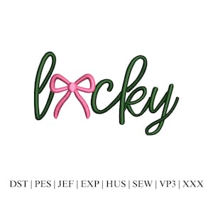 Lucky Coquette Embroidery Design, 3D Puff Foam Embroidery Design for Hat, Hats Embroidery, Trendy Hat Design - Instant Download