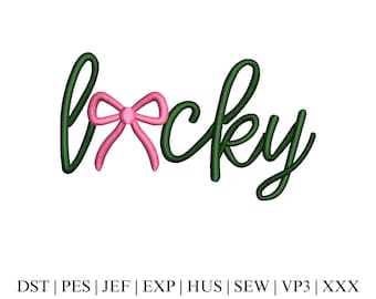 Lucky Coquette Embroidery Design, 3D Puff Foam Embroidery Design for Hat, Hats Embroidery, Trendy Hat Design - Instant Download