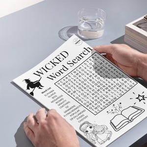 Wicked Word Search | Wicked Party Game | Elphaba and Glinda word puzzle | Wicked movie | theater activity |Wizard of Oz| Popular wicked game