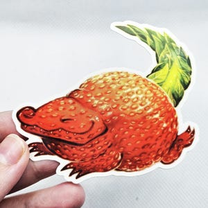 Strawberry Gator Alligator Sticker