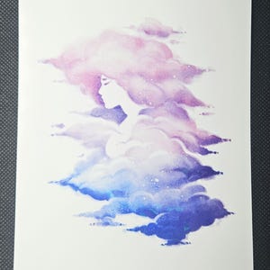 Lady in the Clouds Print