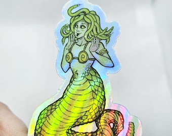 Holographic Medusa Snakes Vinyl Sticker