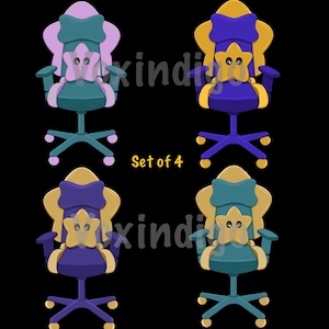 Silla gaming Starry Night, accesorio para Vtuber/transmisión digital/Twitch estática y transmisión (paquete de 4)