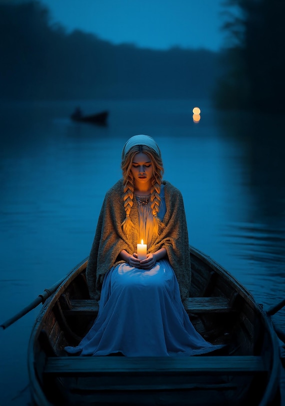 Woman and moon