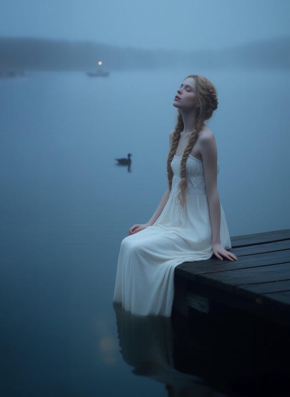 Woman on the lake