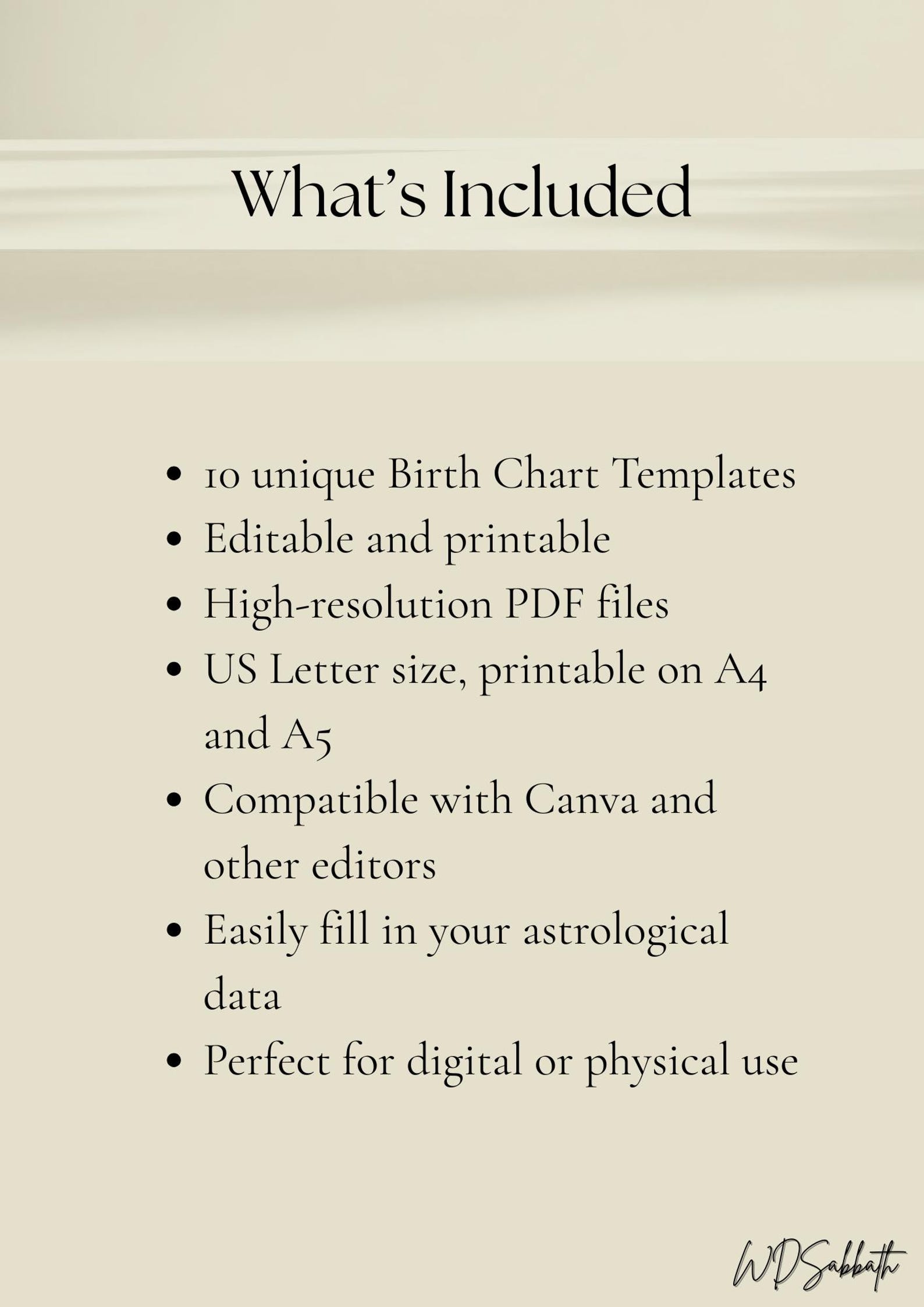 10 Printable Birth Chart Templates - Fillable Astrology PDF Set - A4 ...