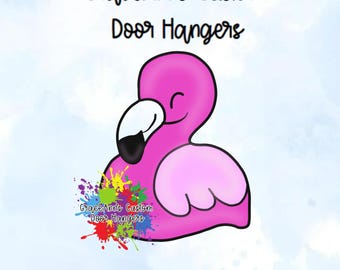 TEMPLATE: Flamingo Door Hanger- Summer Template- DIY Template - Door Decor Template - Paint Yourself Template - Flamingo Party