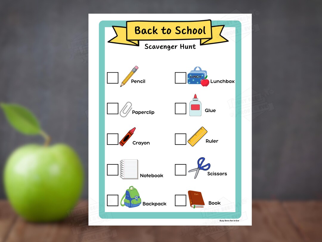 First Day of School Game | Back to School Activity | Scavenger Hunt ...