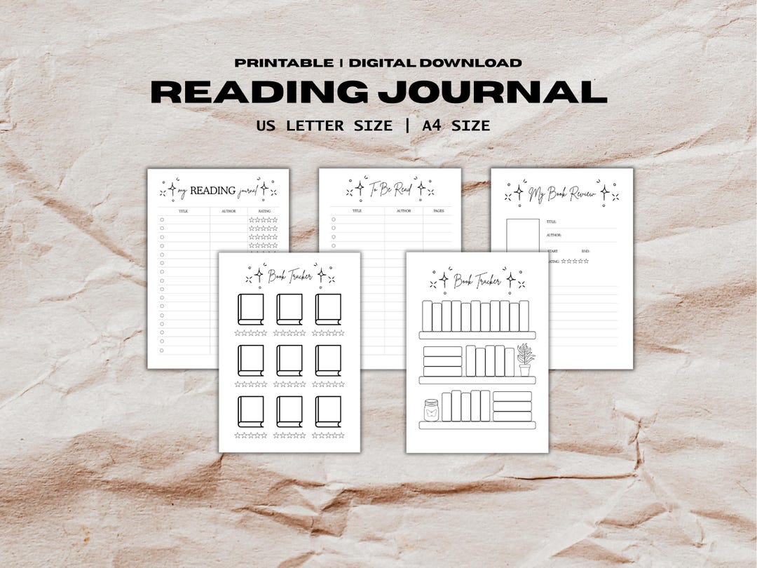 Printable Reading Journal | Reading Log | Book Tracker Digital Download ...