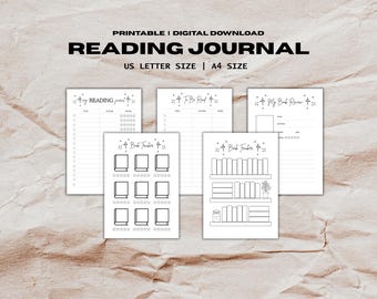 Journal de lecture imprimable | Journal de lecture | Suivi du livre en téléchargement numérique