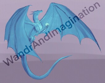 blue dragon, blue dragon flying, digital art, dragon art, dragon flying, digital wall art,