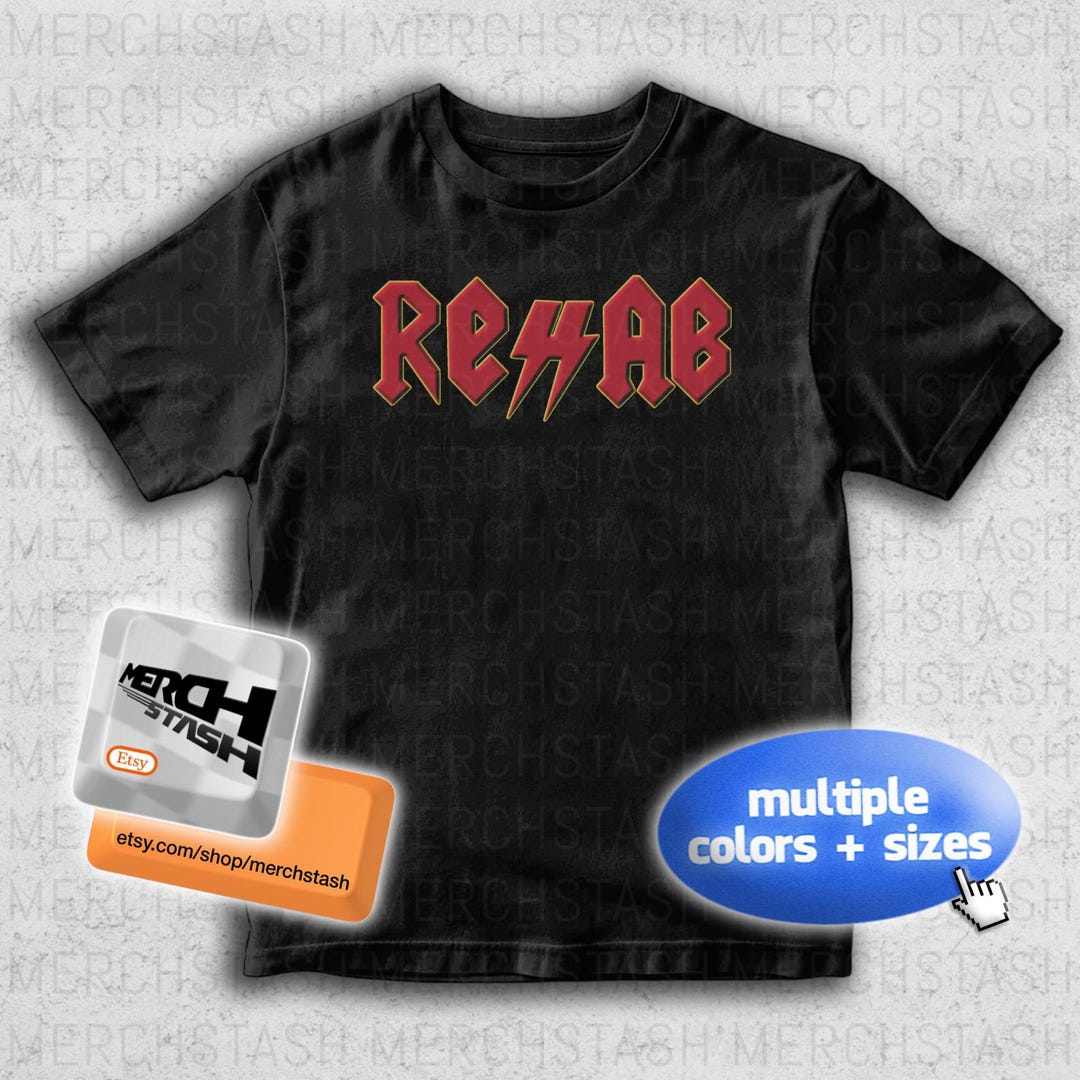 Rehab Stunmic Rehabilitation Logo ACDC T-shirt Tee | Y2K R3hab