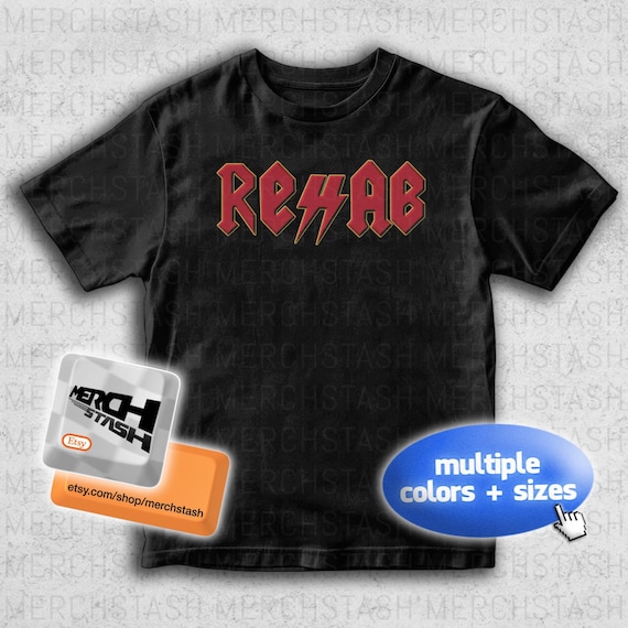 Rehab Stunmic Rehabilitation Logo ACDC T-shirt Tee | Y2K R3hab