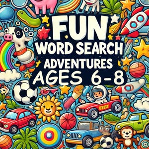 Word Search for Kids Ages 6-8 | 50 PUZZLES| Easy Printable Puzzles | Learning Fun for Home or Classroom | Digital Download Activity Book