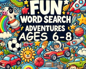 Word Search for Kids Ages 6-8 | 50 PUZZLES| Easy Printable Puzzles | Learning Fun for Home or Classroom | Digital Download Activity Book
