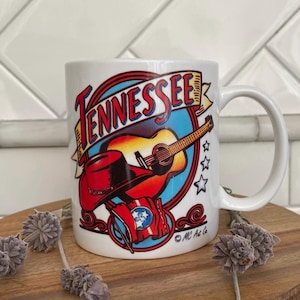 Tennessee Coffee Mug: Country Music Guitar Cowboy Hat - TN State Collectible