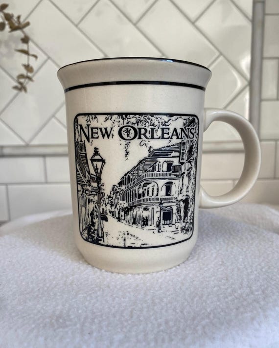 New Orleans Louisiana Coffee Mug, NOLA Travel Souviner, New Orleans History Cup