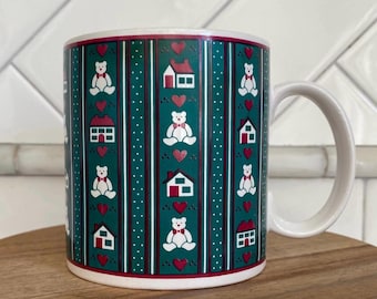 Vintage 1987 Applause Teddy Bear Coffee Mug, Cozy Home Decor 1980s 1990s Kitchen Decor