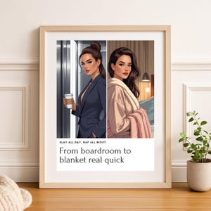 Slay All Day Digital Wall Art – Fashion Girl Printable Poster – Glam Bedroom Decor for Boss Babe