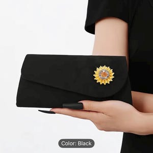 Black Rhinestone Clutch Bag for women