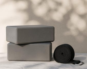 Yogablock med hög densitet och remset - För nybörjare