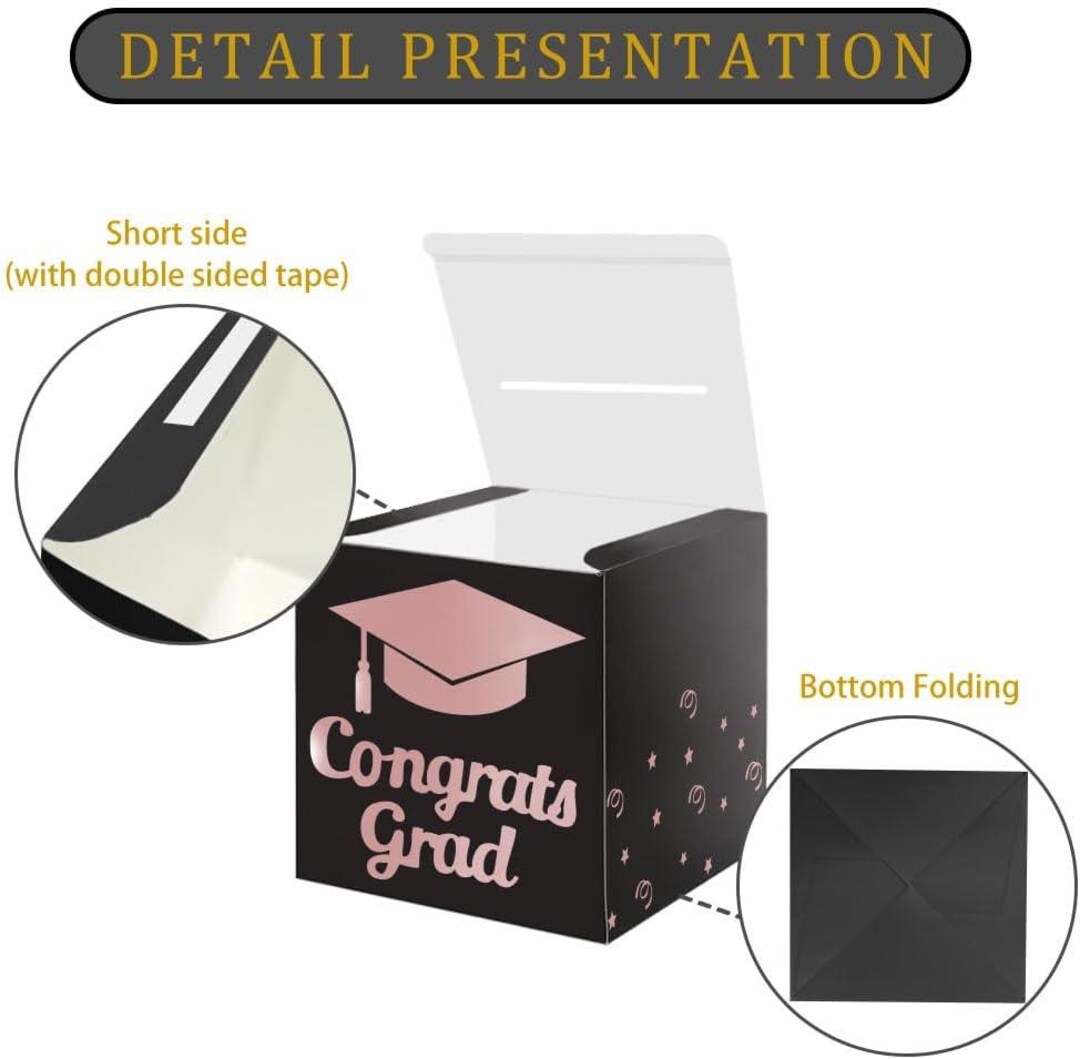 Graduation Card Box Holder, Congrats Grad Foldable Cardboard ...