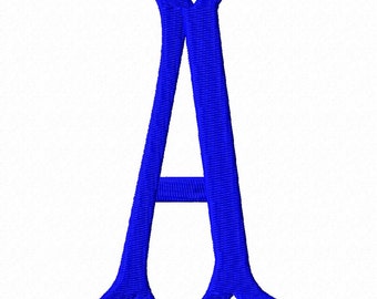 Fishtail font embroidery design letters 3 sizes